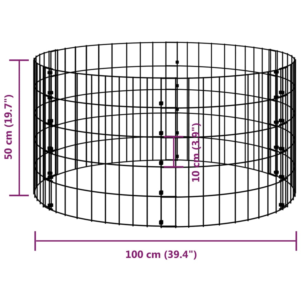 Poteau à gabion circulaire Acier galvanisé Ø100x50 cm