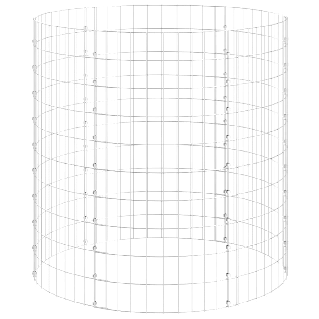 Poteau à gabion circulaire Acier galvanisé Ø100x100 cm