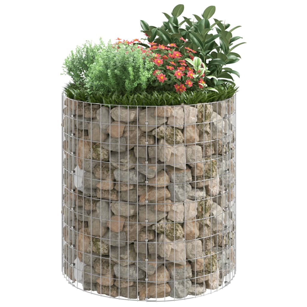 Poteau à gabion circulaire Acier galvanisé Ø100x100 cm