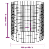 Poteau à gabion circulaire Acier galvanisé Ø100x100 cm