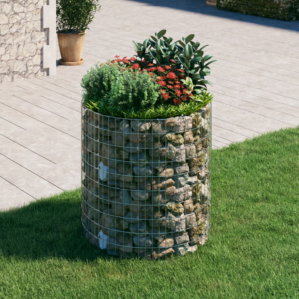 Poteau à gabion circulaire Acier galvanisé Ø100x100 cm