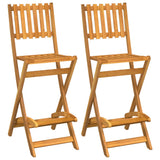 Tabourets de bar d'extérieur pliants lot de 2 Bois d'acacia