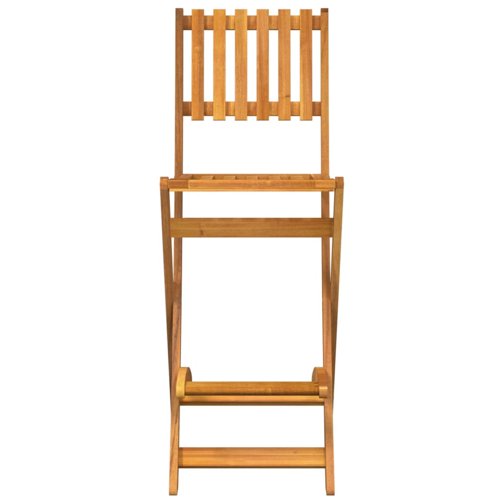 Tabourets de bar d'extérieur pliants lot de 2 Bois d'acacia