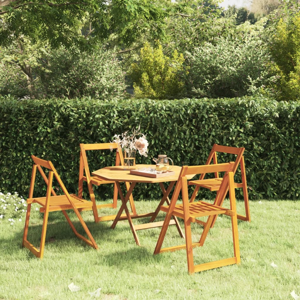 Chaises pliables de jardin lot de 4 Bois d'acacia massif