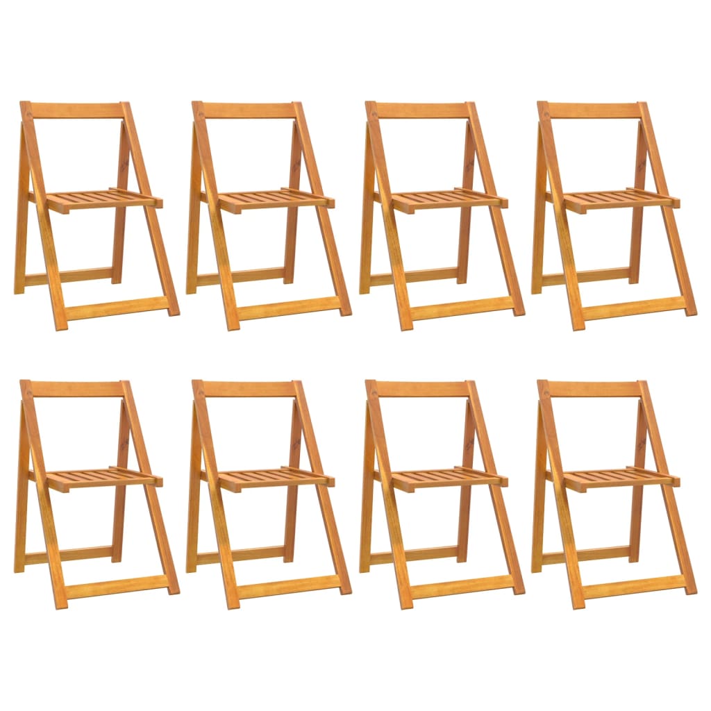 Chaises pliables de jardin lot de 8 Bois d'acacia massif