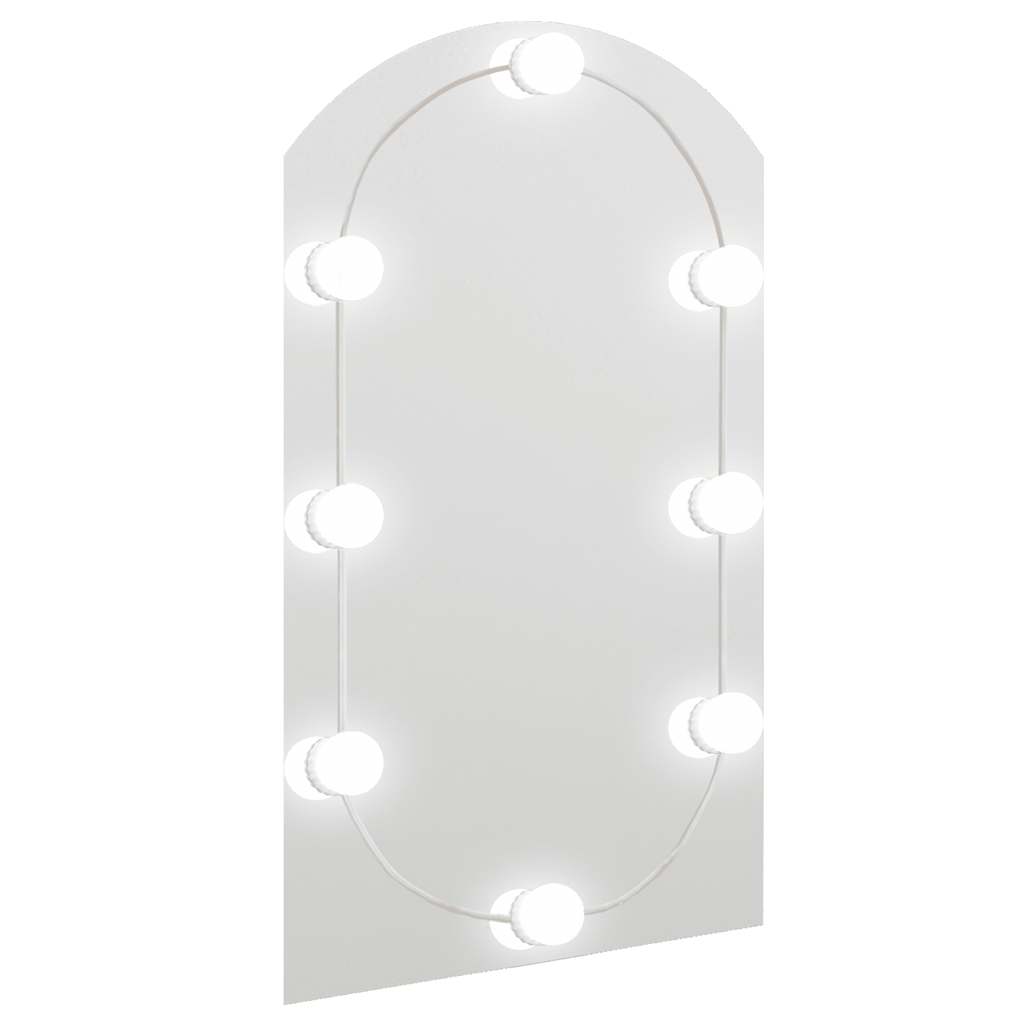 Spiegel mit LED-Beleuchtung 70x40 cm Bogenglas