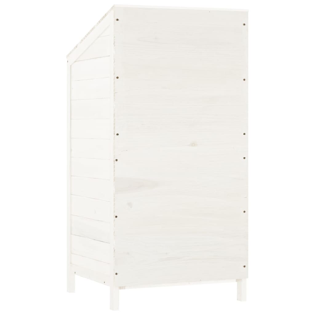 Remise de jardin Blanc 55x52x112 cm Bois de sapin solide