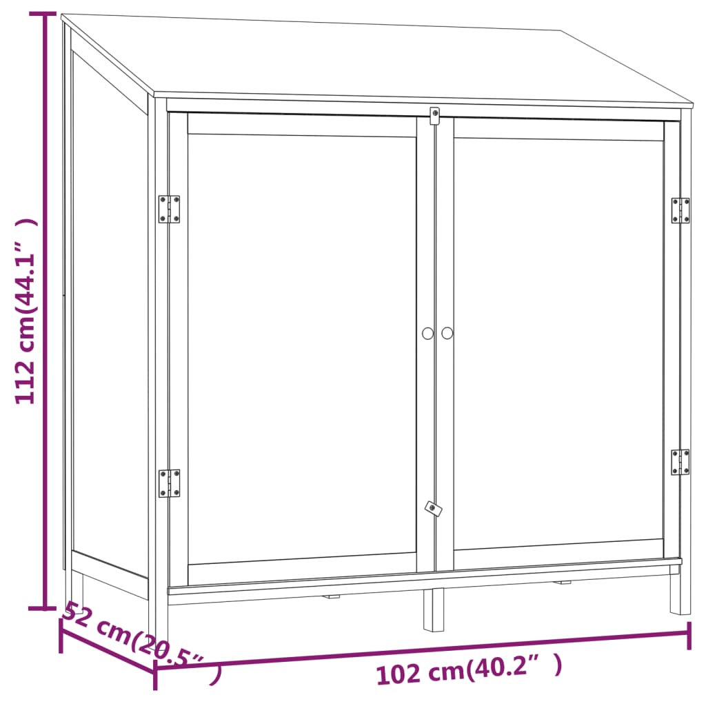 Garden shed White 102x52x112 cm Solid fir wood