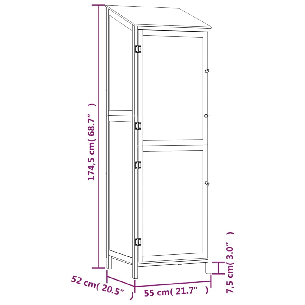 Remise de jardin 55x52x174,5 cm Bois de sapin solide