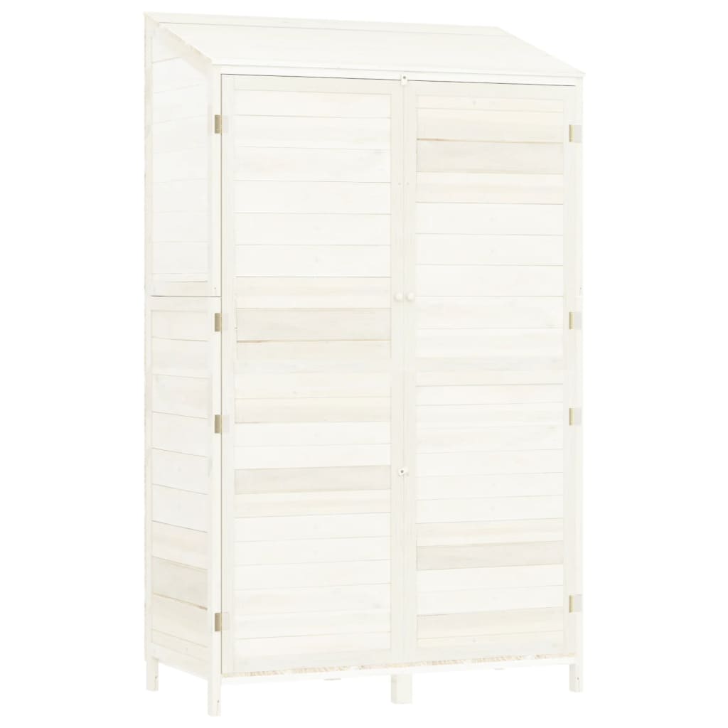 Remise de jardin Blanc 102x52x174,5 cm Bois de sapin solide