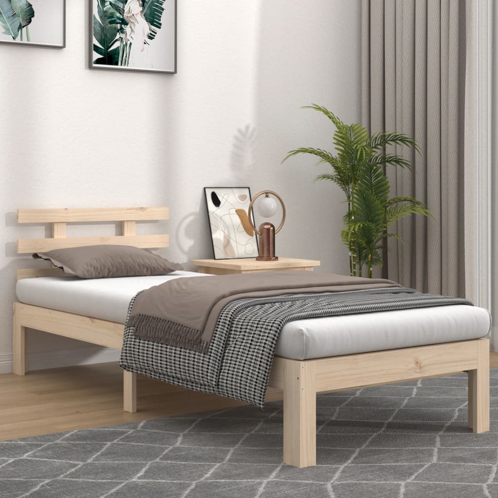 Cadre de lit sans matelas bois massif 100x200 cm