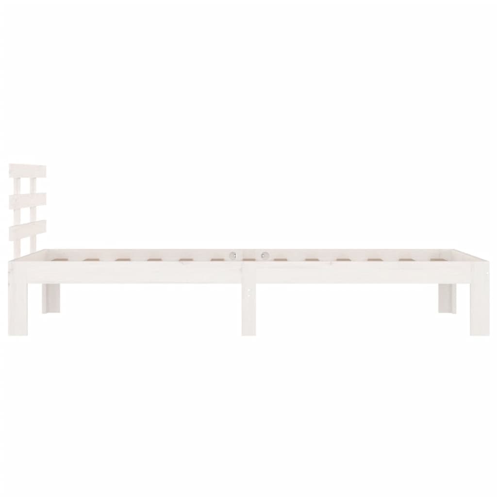 Cadre de lit sans matelas blanc bois massif 100x200 cm