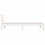 Cadre de lit sans matelas blanc bois massif 100x200 cm