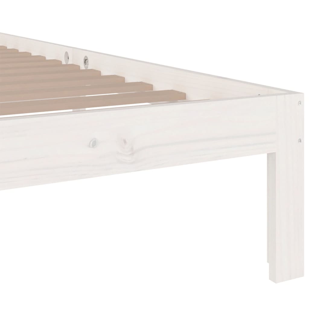 Cadre de lit sans matelas blanc bois massif 100x200 cm