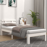 Cadre de lit sans matelas blanc bois massif 100x200 cm