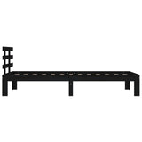 Bed frame without mattress black solid wood 100x200 cm