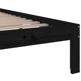 Bed frame without mattress black solid wood 100x200 cm