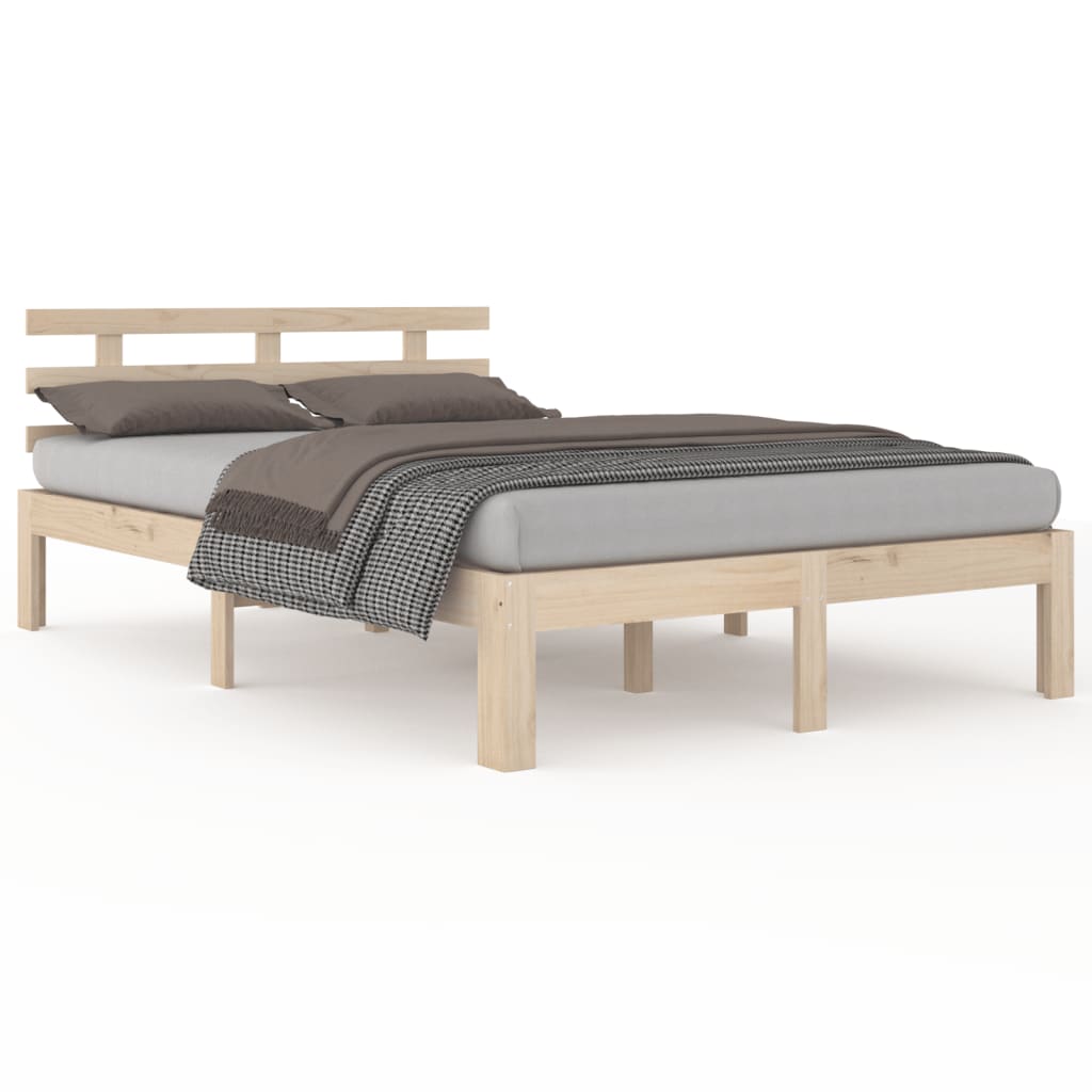 Cadre de lit sans matelas bois massif 120x200 cm