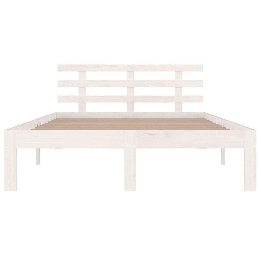 Bed frame without mattress white solid wood 120x200 cm