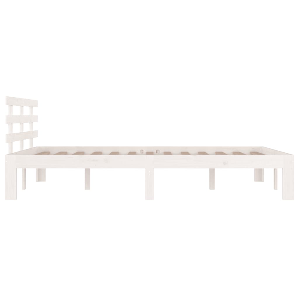 Bed frame without mattress white solid wood 120x200 cm