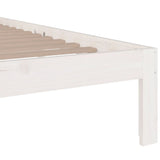 Bed frame without mattress white solid wood 120x200 cm