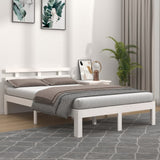 Bed frame without mattress white solid wood 120x200 cm