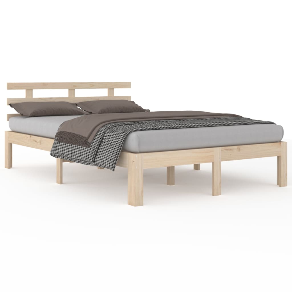 Solid wood bed frame without mattress 140x200 cm