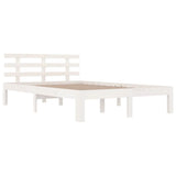 Cadre de lit sans matelas blanc bois massif 140x200 cm