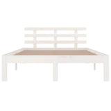 Cadre de lit sans matelas blanc bois massif 140x200 cm