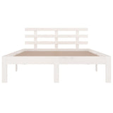 Cadre de lit sans matelas blanc bois massif 150x200 cm