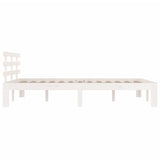 Cadre de lit sans matelas blanc bois massif 150x200 cm