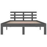 Bed frame without mattress gray solid wood 150x200 cm