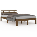 Cadre de lit sans matelas marron miel bois massif 150x200 cm