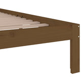 Cadre de lit sans matelas marron miel bois massif 150x200 cm