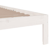 Cadre de lit sans matelas blanc bois massif 160x200 cm