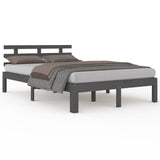 Bed frame without mattress solid wood gray 200x200 cm