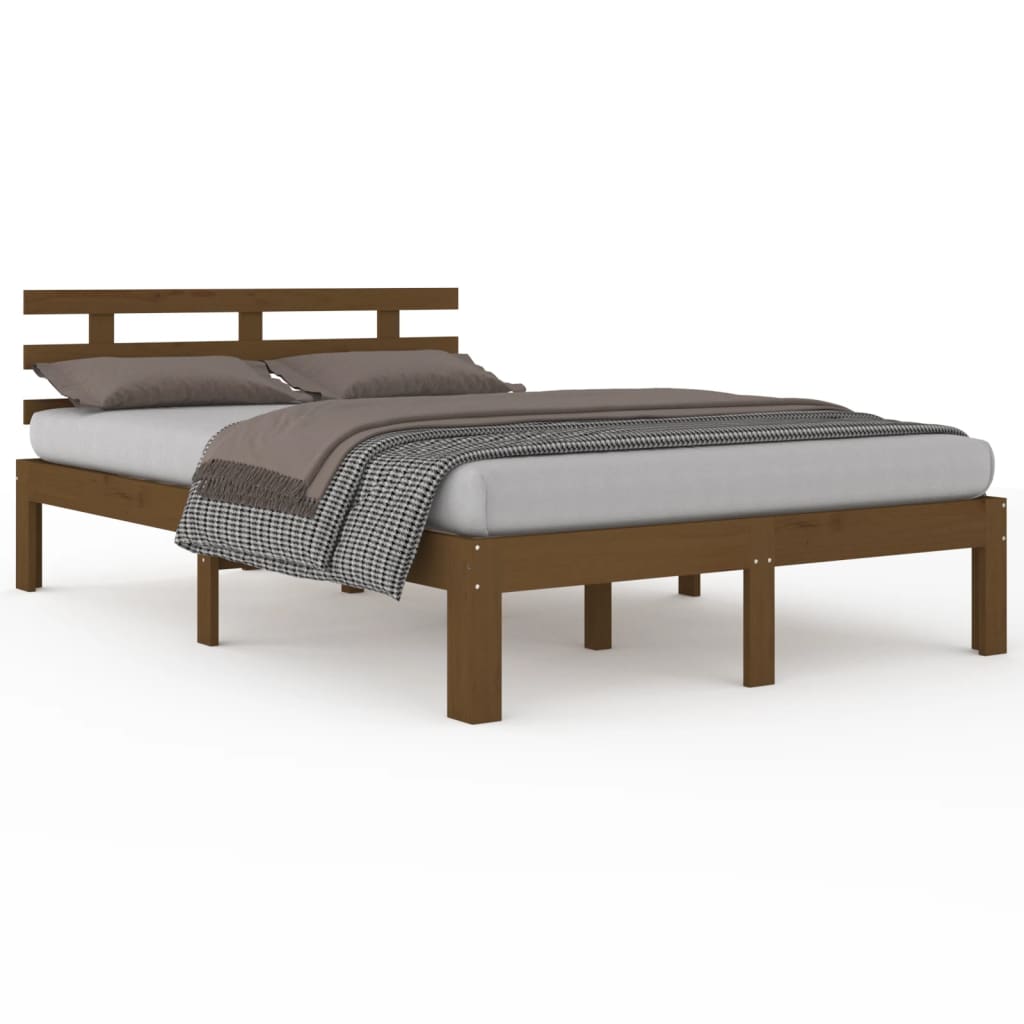 Bed frame without mattress honey brown solid wood 200x200 cm