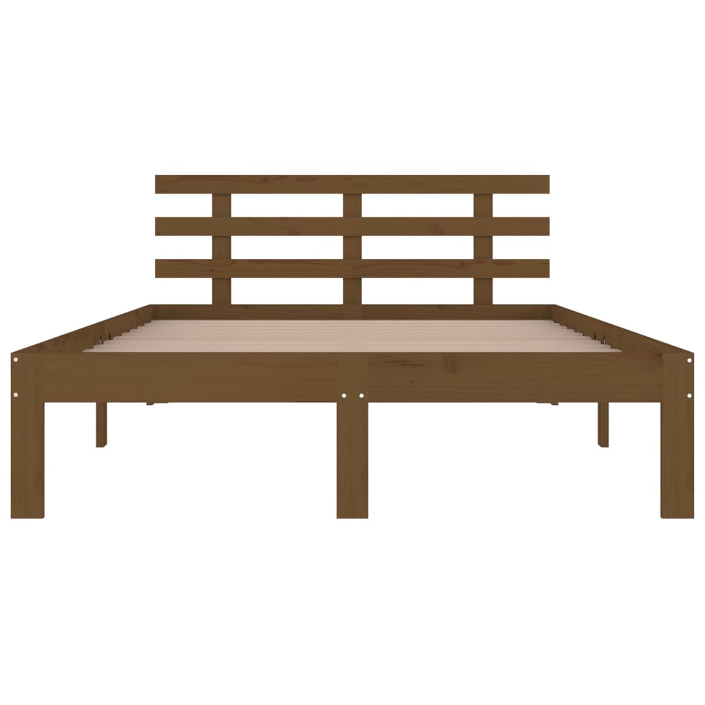 Bed frame without mattress honey brown solid wood 200x200 cm