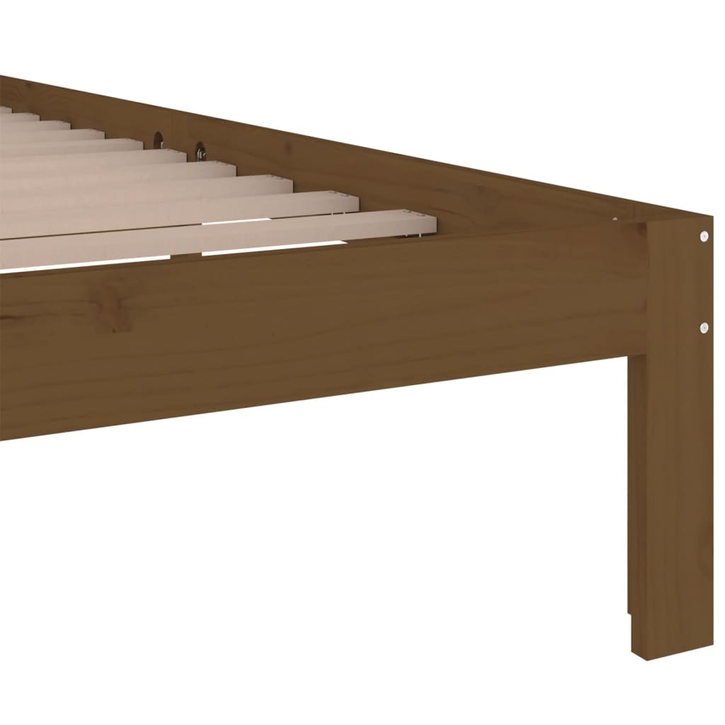 Cadre de lit sans matelas marron miel bois massif 200x200 cm