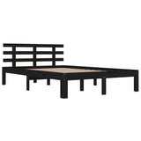 Bed frame without mattress black solid wood 200x200 cm