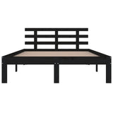 Bed frame without mattress black solid wood 200x200 cm