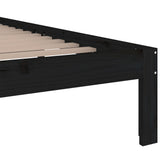 Bed frame without mattress black solid wood 200x200 cm