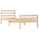 Bed frame without mattress solid wood 75x190 cm