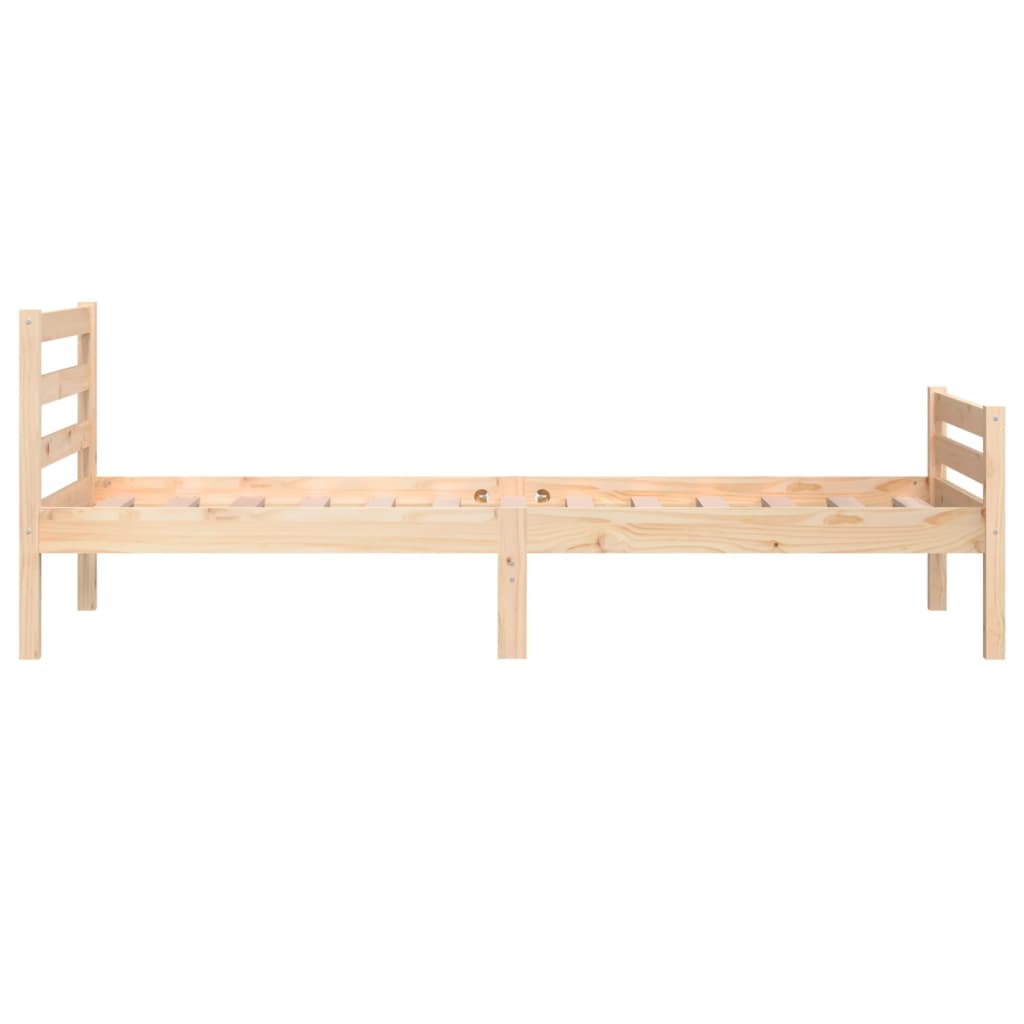 Bed frame without mattress solid wood 75x190 cm