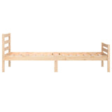 Bed frame without mattress solid wood 75x190 cm