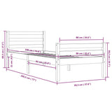 Bed frame without mattress solid wood 90x190 cm