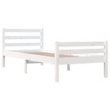 Cadre de lit sans matelas blanc bois massif 90x190 cm