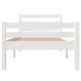 Cadre de lit sans matelas blanc bois massif 90x190 cm