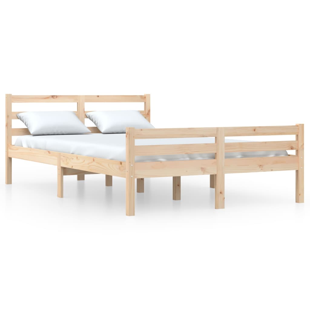 Cadre de lit sans matelas bois massif 120x190 cm