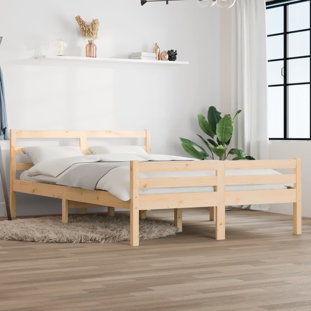 Cadre de lit sans matelas bois massif 120x190 cm